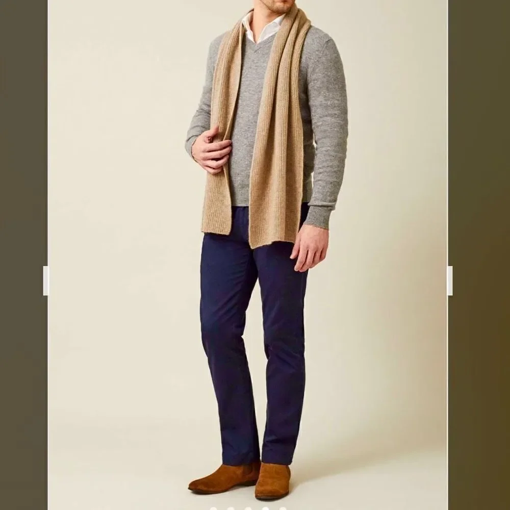 NWT Gorgeous West Loop Beige / Tan Men’s Knit Scarf New